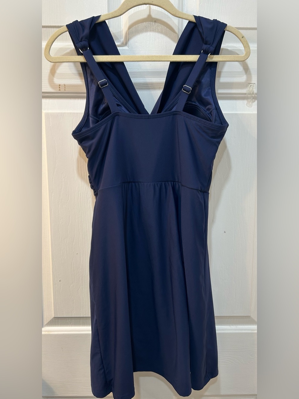 Lands End Swim Navy Swim Dress One Piece Swimsuit Sz 10 Modest Tummy Control - Picture 2 of 9